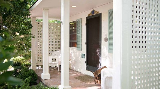 Covered porch sitting area