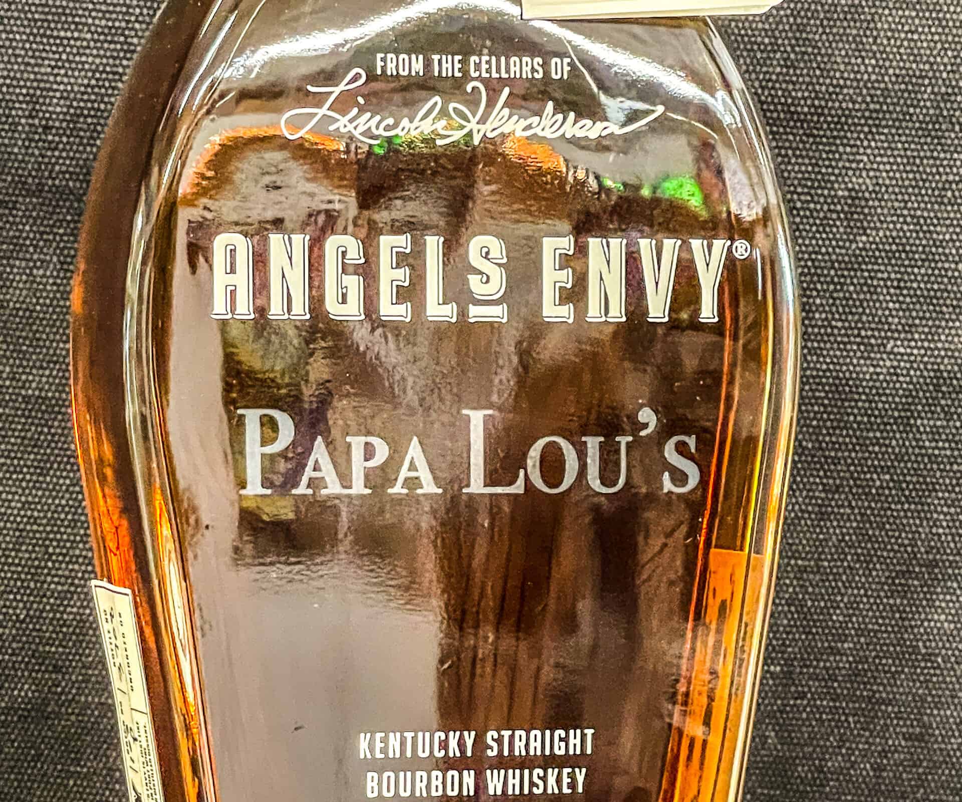 Angel's envy engraved whiskey bottle