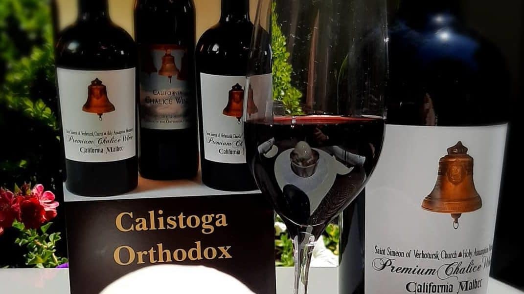 Calistoga Orthodox Wine bottles and wine glass