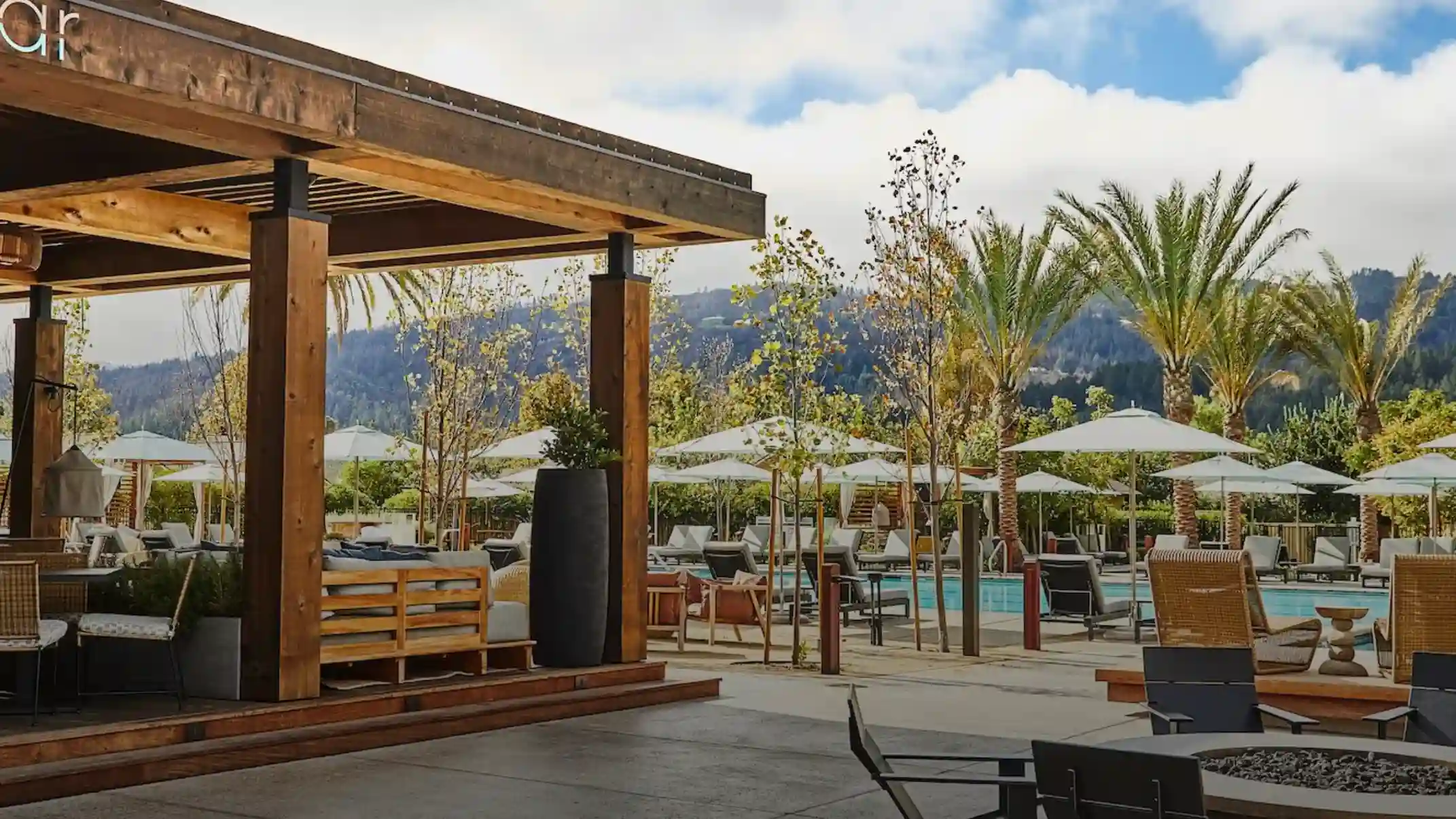 Picobar exterior with pool