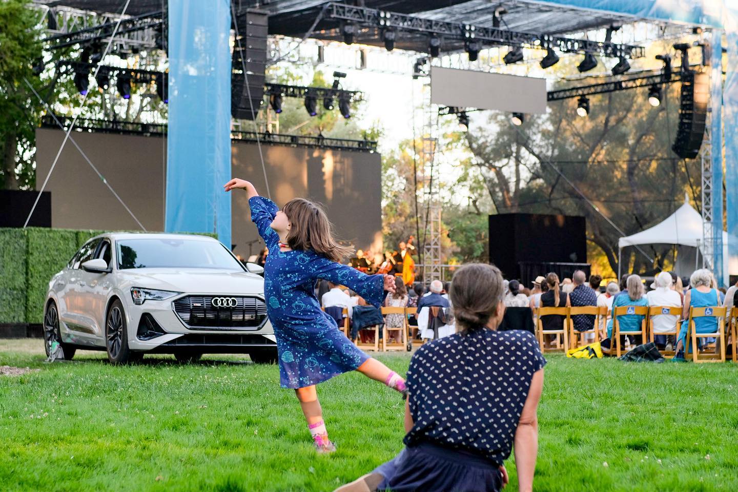 Festival Napa Valley happening and little girl dancing