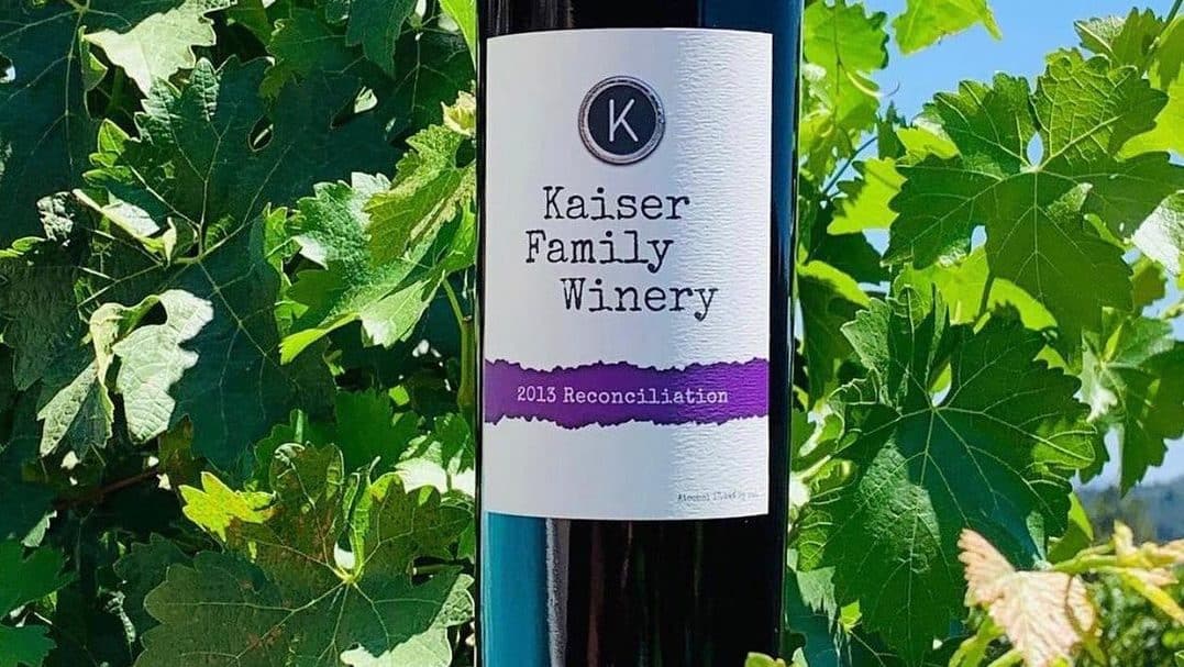 Kaiser family winery bottle of 2013 reconciliation