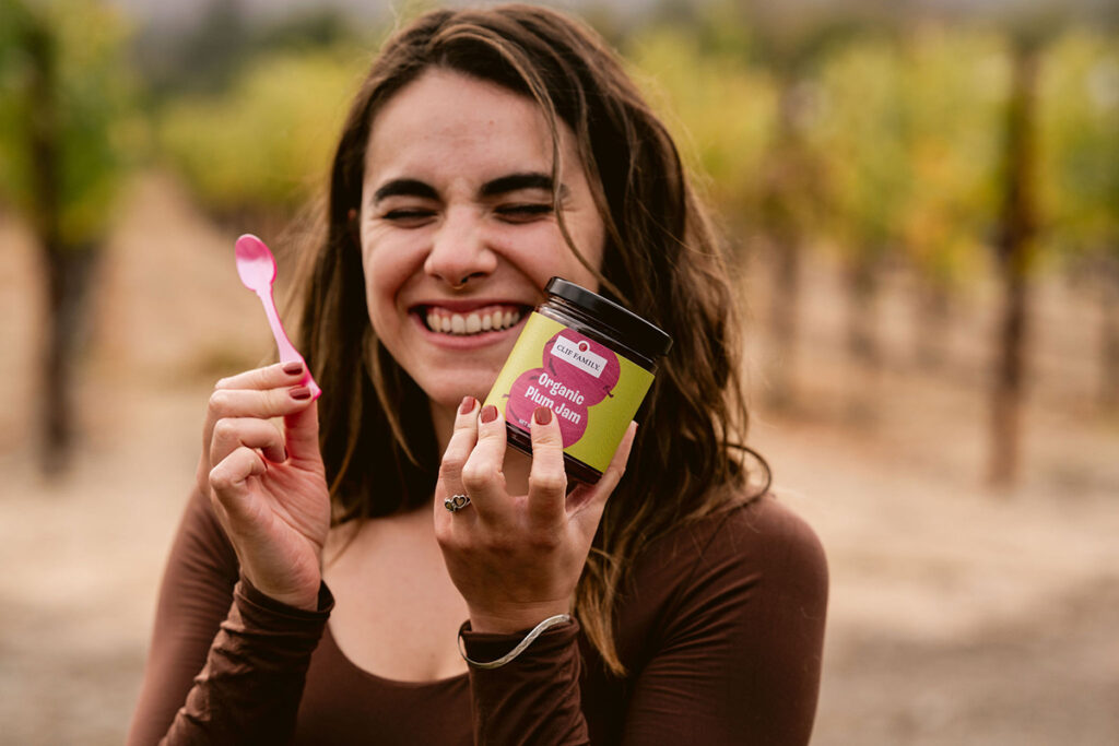 woman holding jam