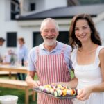 photo of father and daughter in bbq