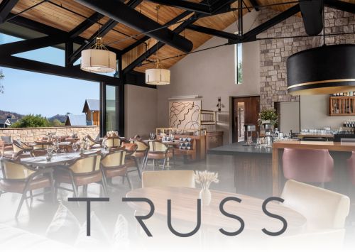 Truss dinner area with truss logo