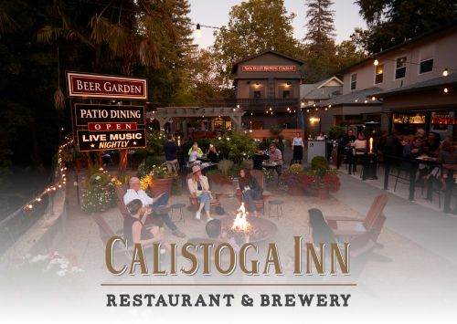 calistoga inn facade with calistoga inn logo
