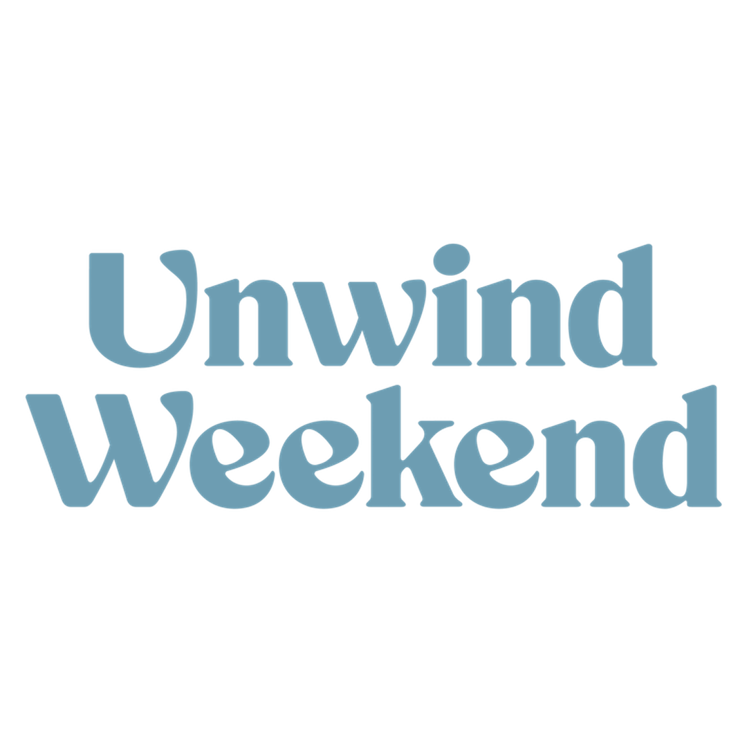unwind weekend logo in blue<br />

