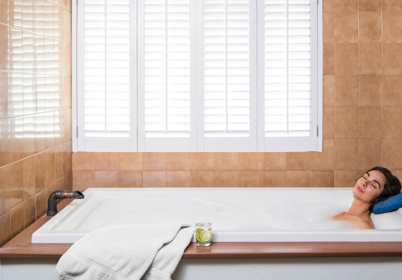 individual woman in mineral bath