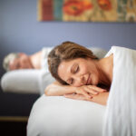 women on massage table
